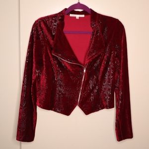 Snake skin velvet red jacket